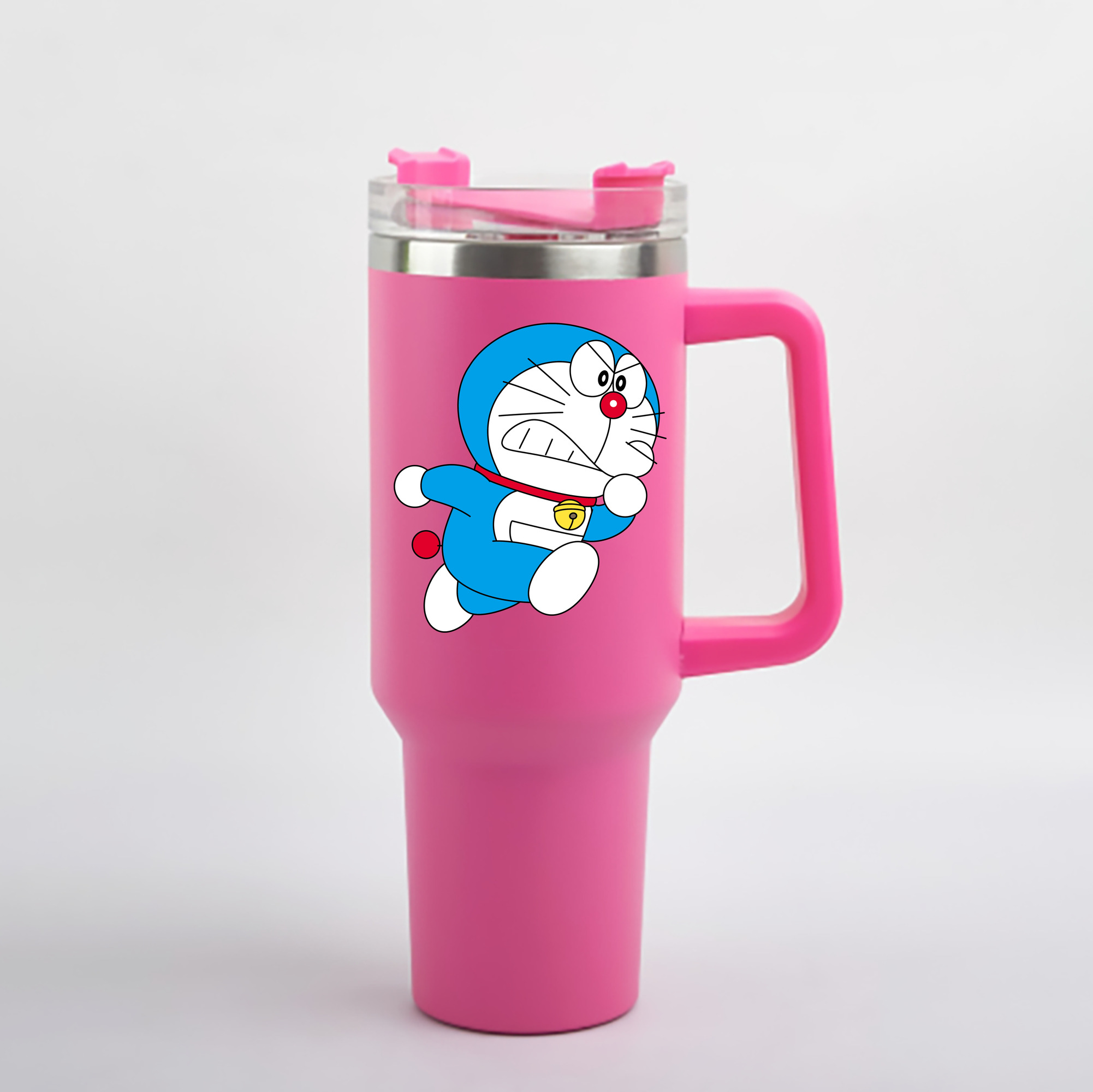 （画像用） ドラえもん Doraemon 1200mL車用タンブラー - クリスタルステッカー（プラスチックストロー付き）